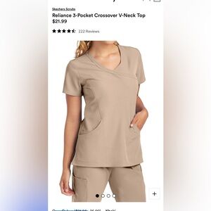 Skechers Women's Scrub Set: Khaki Top and Pants